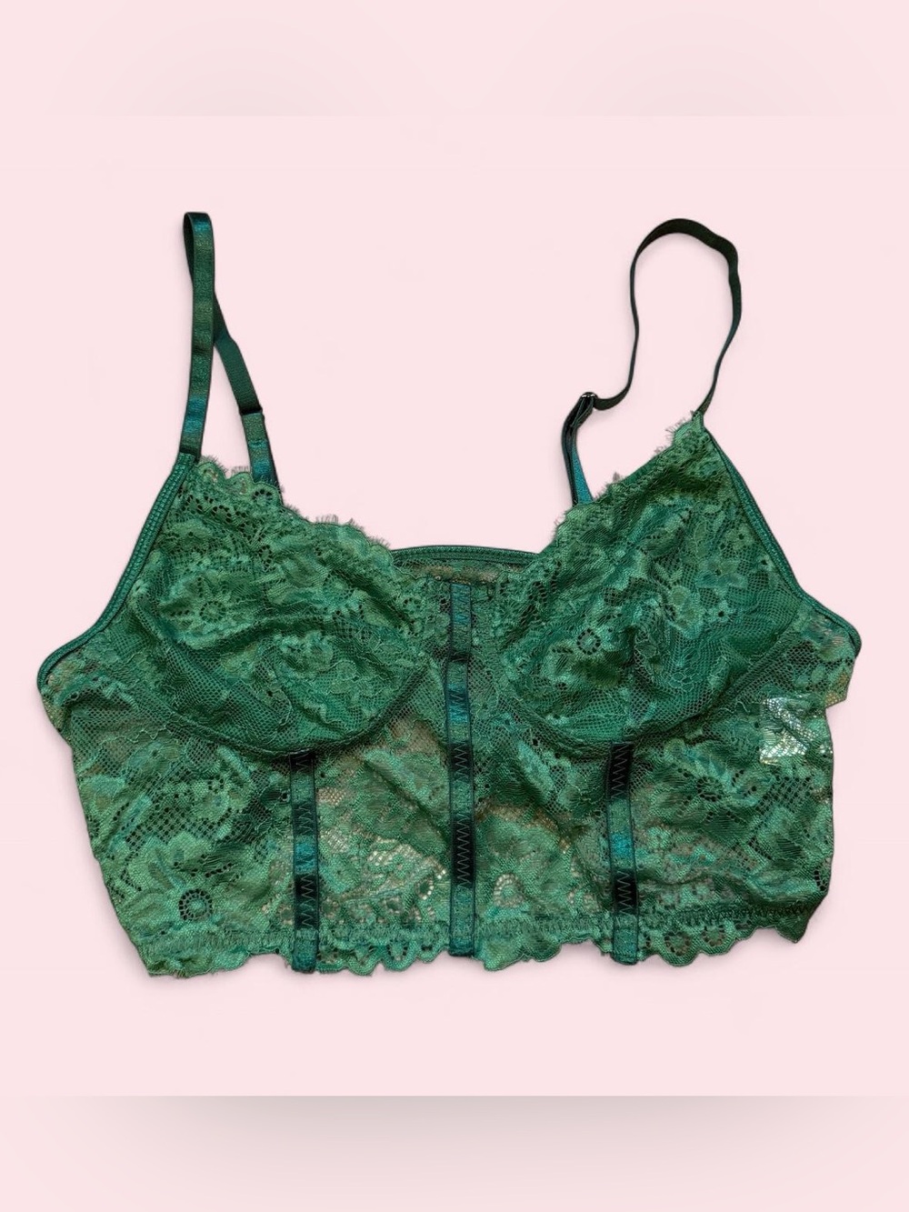 Green Lace Longline Bralette - Women Intimates
